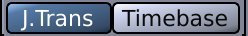 Part of the Main Toolbar responsible for the JACK configuration. The left button is titled "J.Trans" and the right one "Timebase".