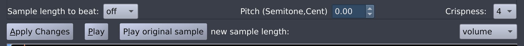 The Pitch Shifting Section of the Playlist Editor