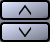 Two grey button vertically aligned. The lower one contains a black arrow tip pointing downwards and the upper one pointing upwards.