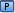 Blue button containing a "P".