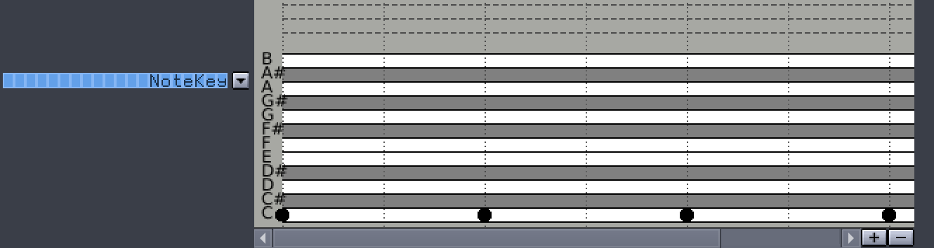 The Note Properties Ruler showing the NoteKey Property