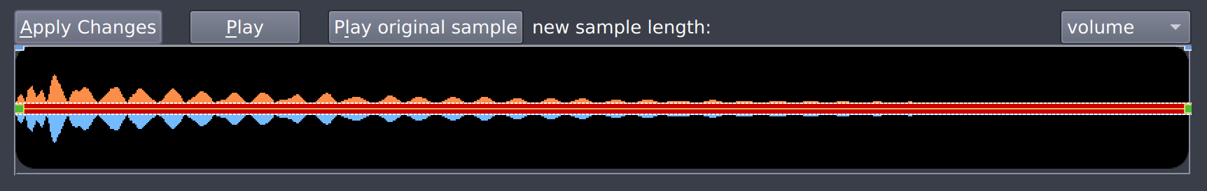 The Envelope Section of the Sample Editor